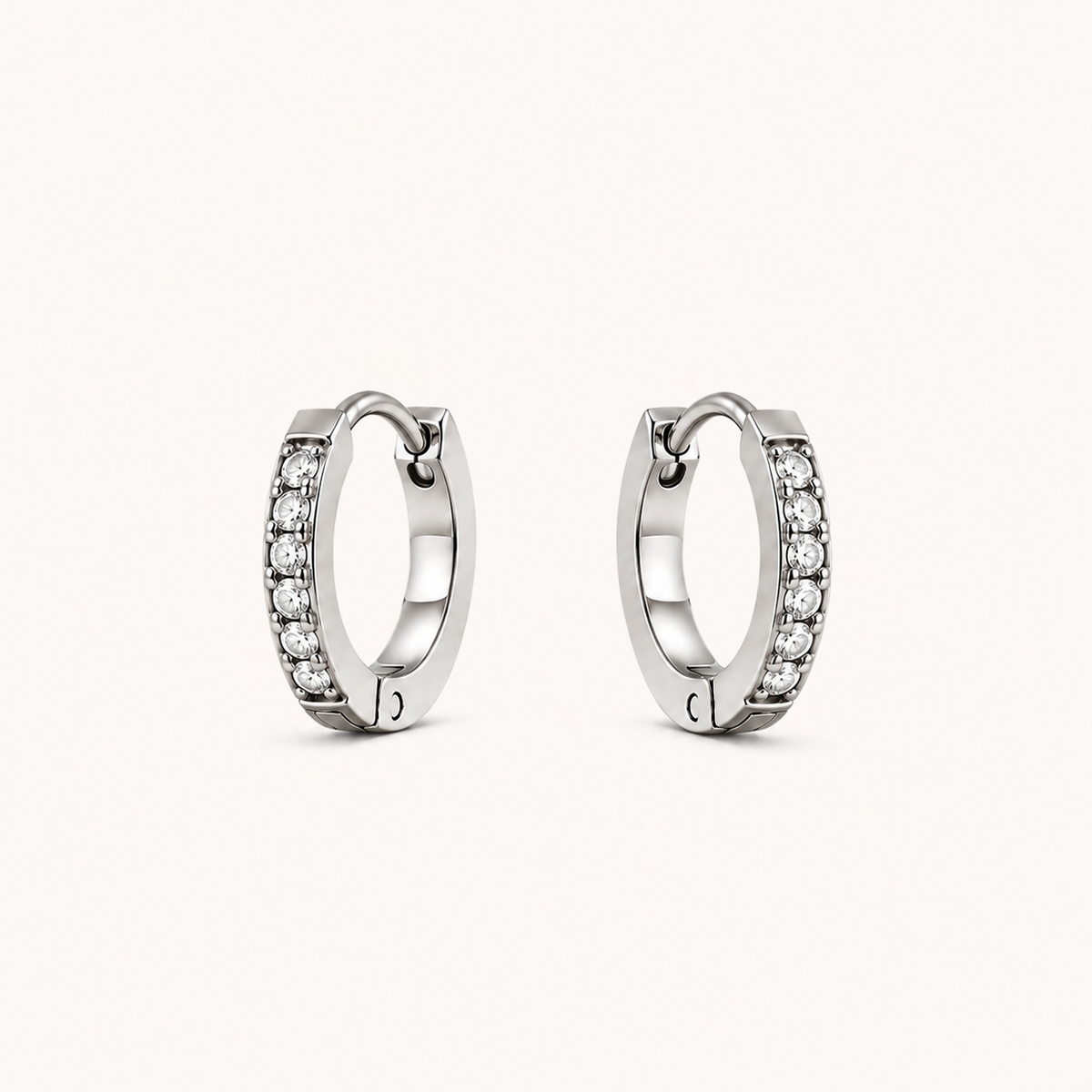 Pavé Huggies Silver