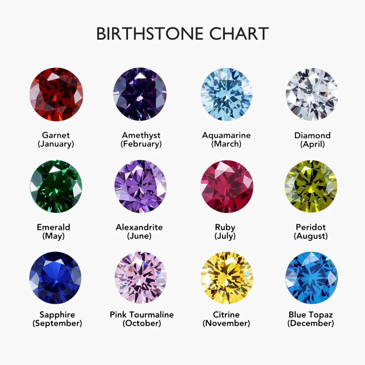Paperclip Birthstone Cross Charm Necklace