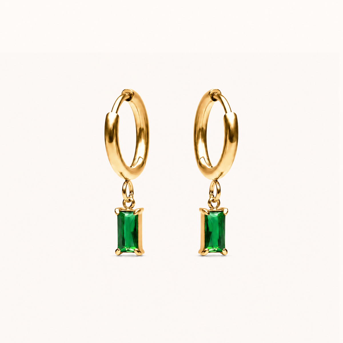 Emerald Drop Earrings Gold
