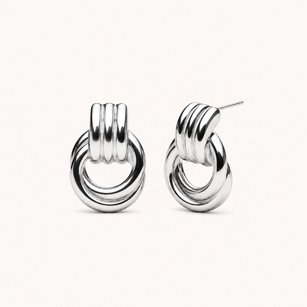 Double Hoops Silver