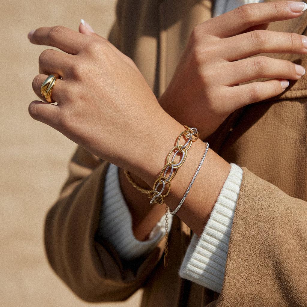 Ramona Two Tone Multi Link Bracelet
