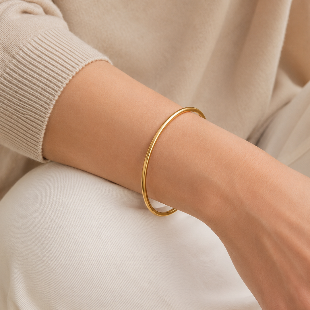 14K Gold Stacking Bangle Bracelet