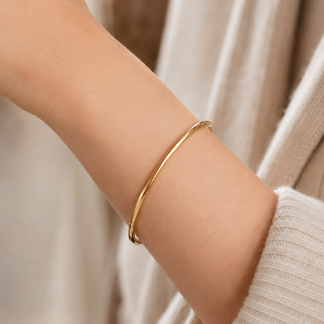 14K Gold Stacking Bangle Bracelet