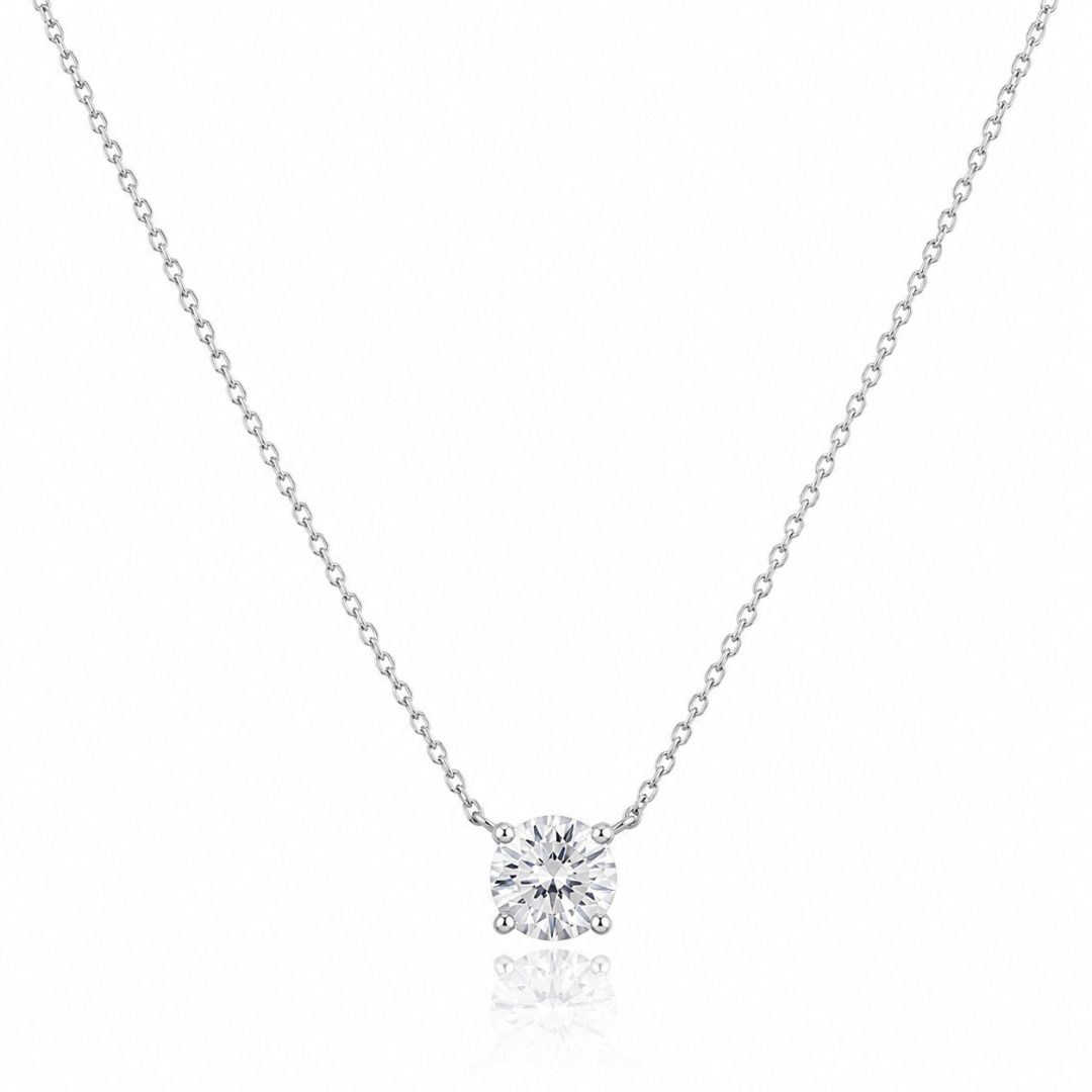 14K Gold Solitaire Pendant