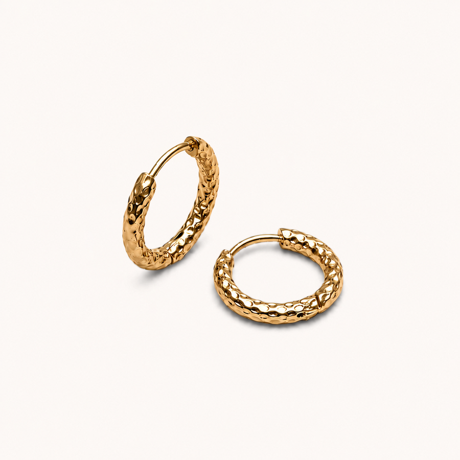 Hammered Hoops Gold