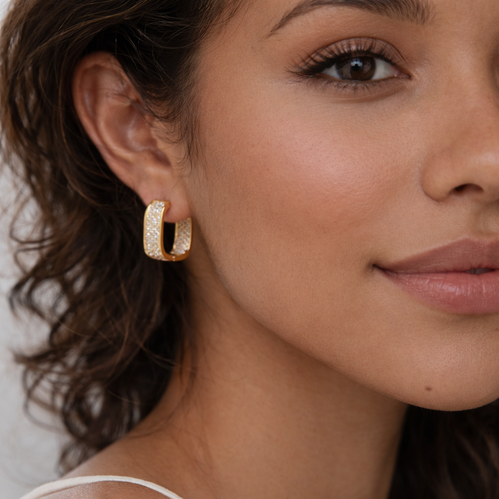ALYRA SQUARE CZ HOOPS