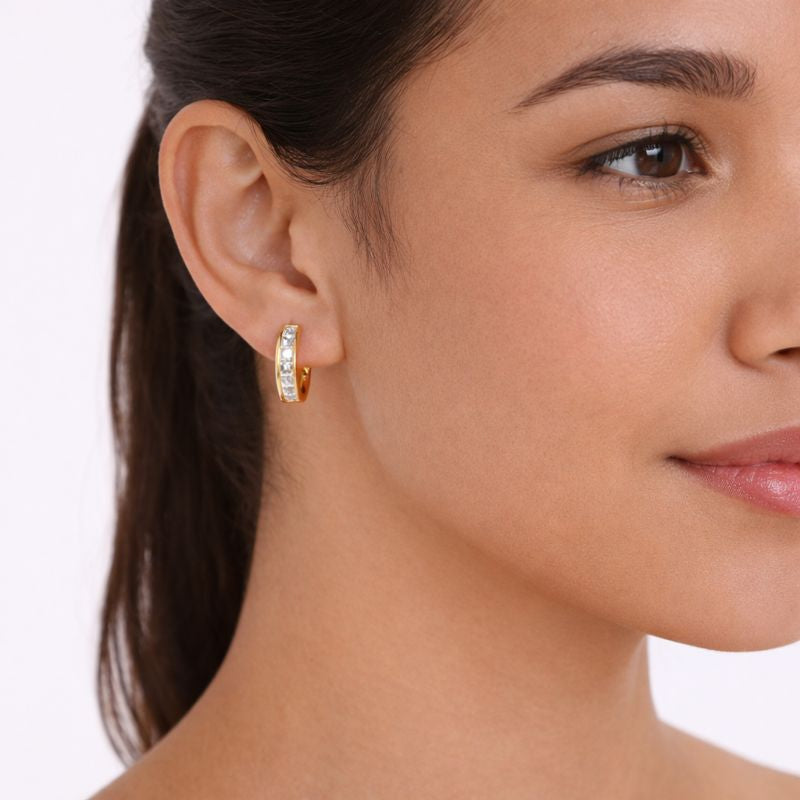 ATHENA CZ HOOP EARRINGS