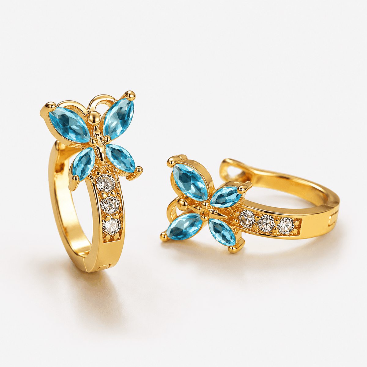 CRYSTAL BUTTERFLY HOOPS