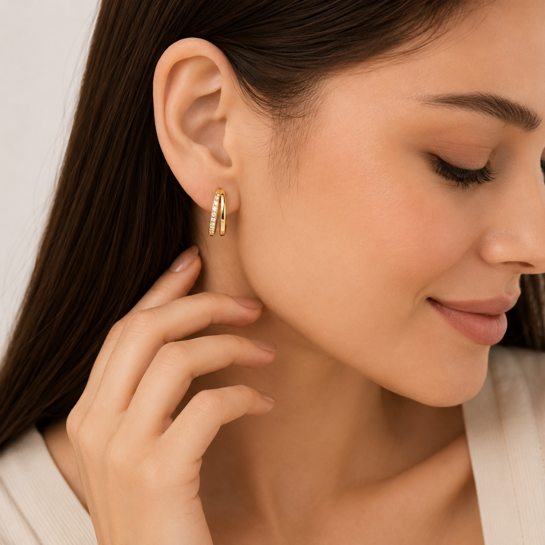 ELINA DOUBLE HOOP EARRINGS