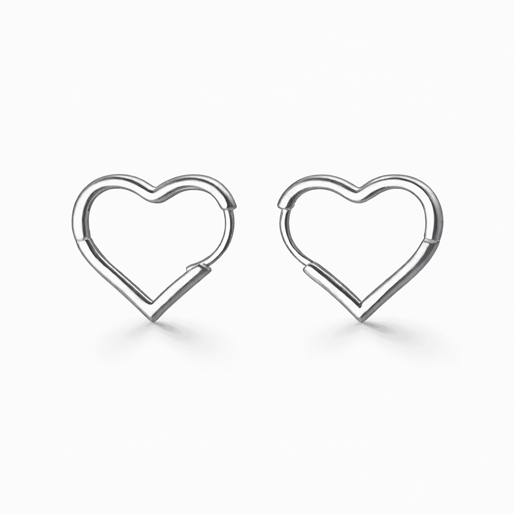 HEART HOOP EARRINGS