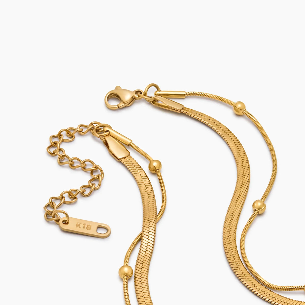 Snake & Satelite Chain Layered Necklace