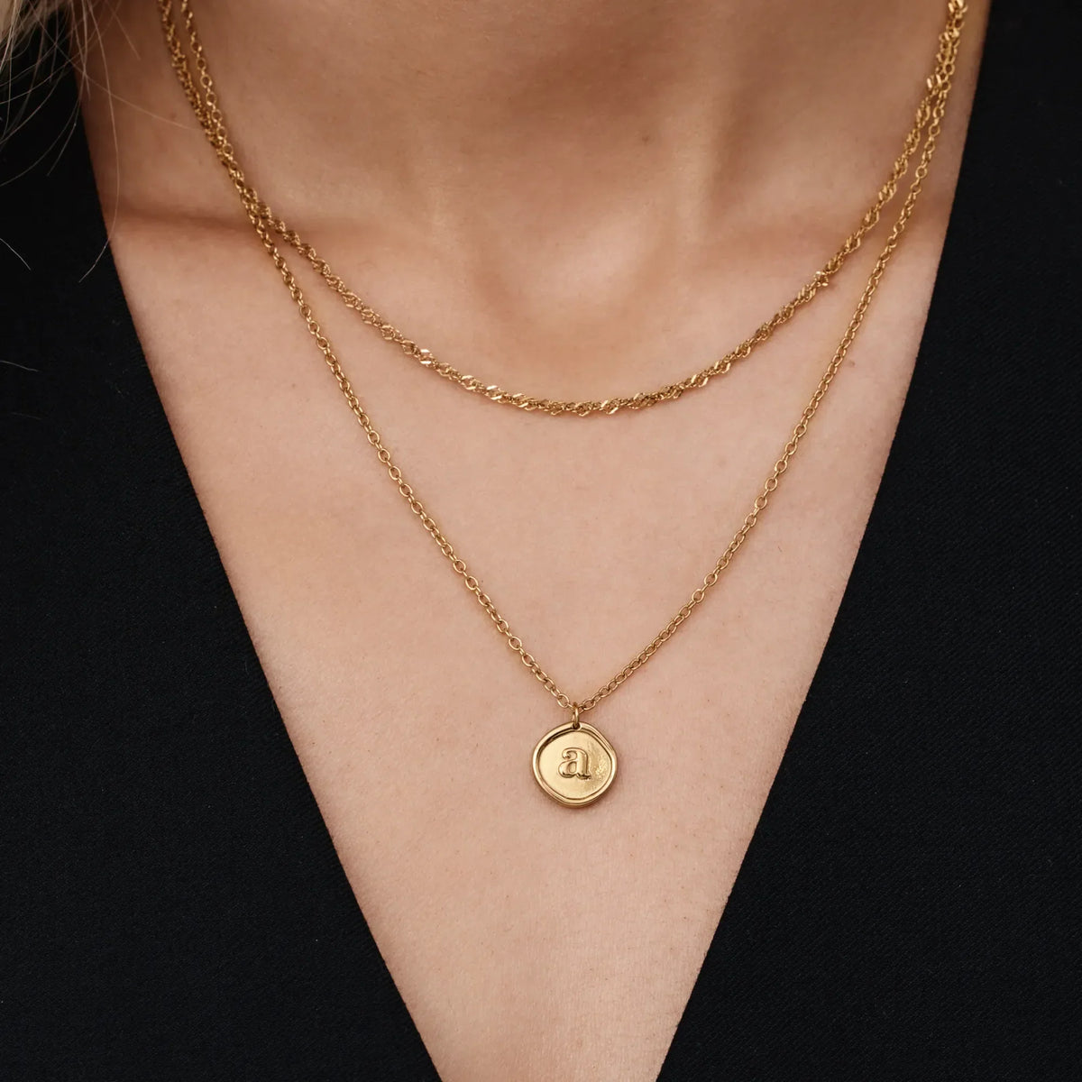 Initial Stamp Necklace