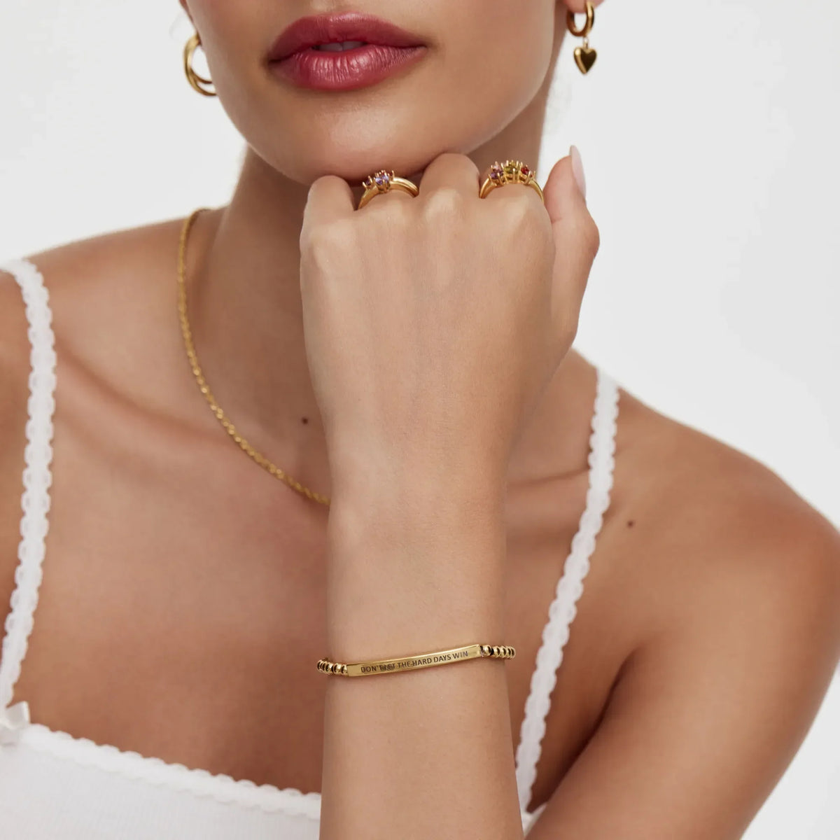 Don't Let The Hard Days Win Beaded Bracelet
