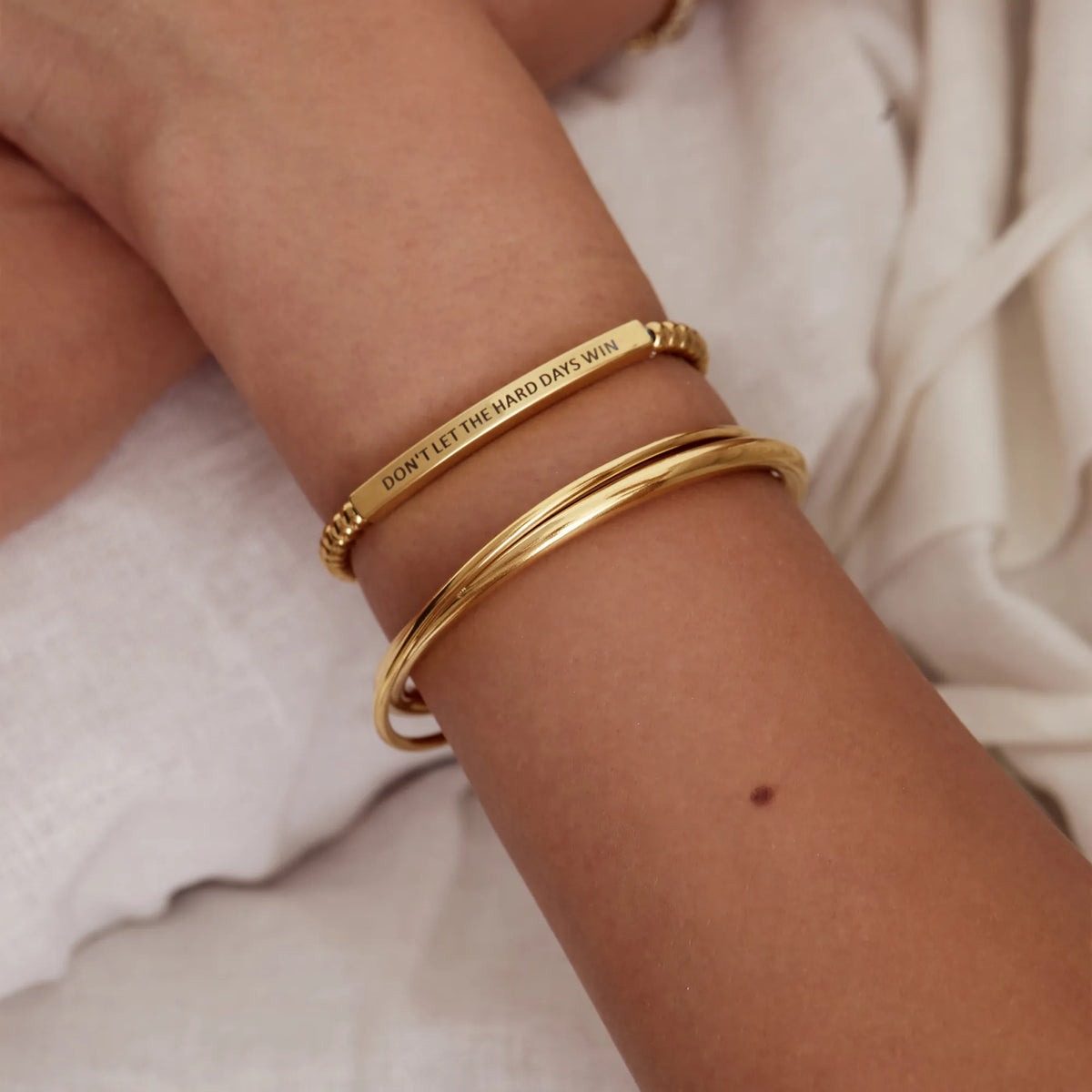 Don't Let The Hard Days Win Beaded Bracelet
