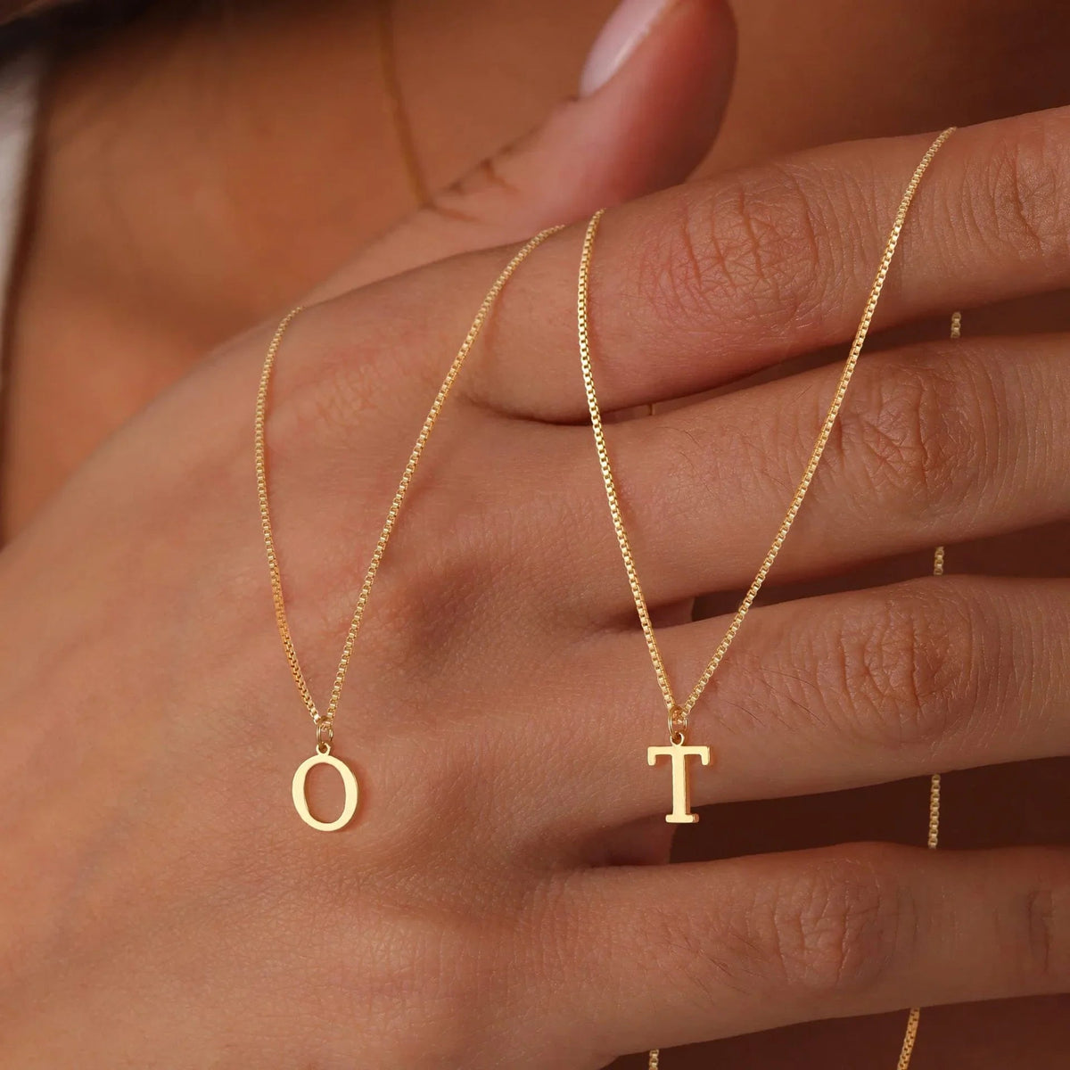 Therese Letter Initial Gold Necklace