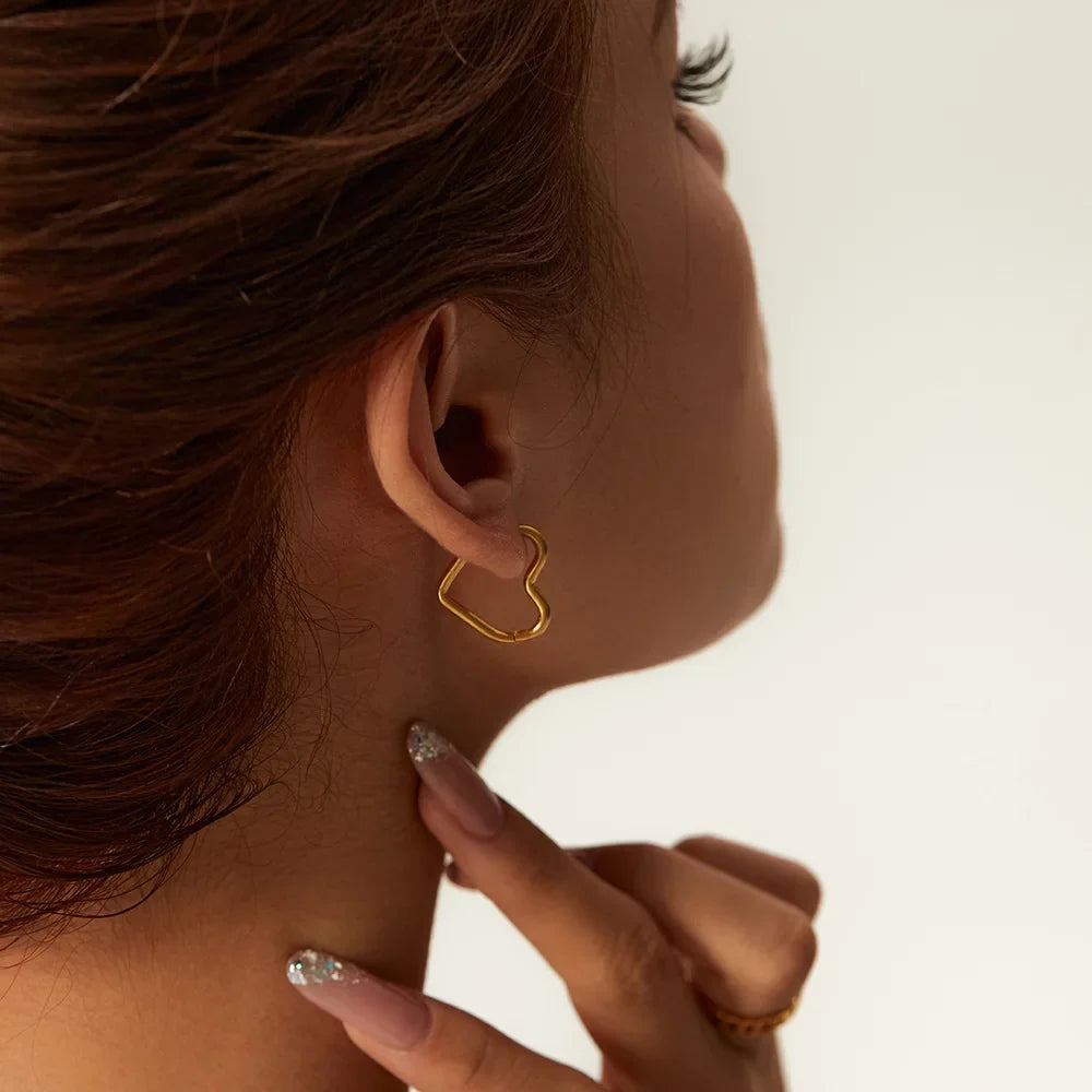 HEART HOOP EARRINGS