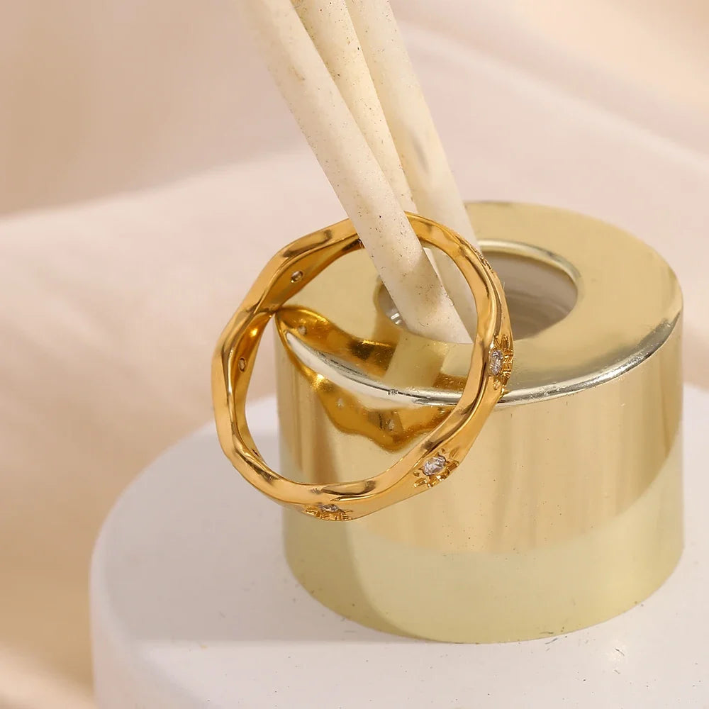 STARLIT WAVE RING