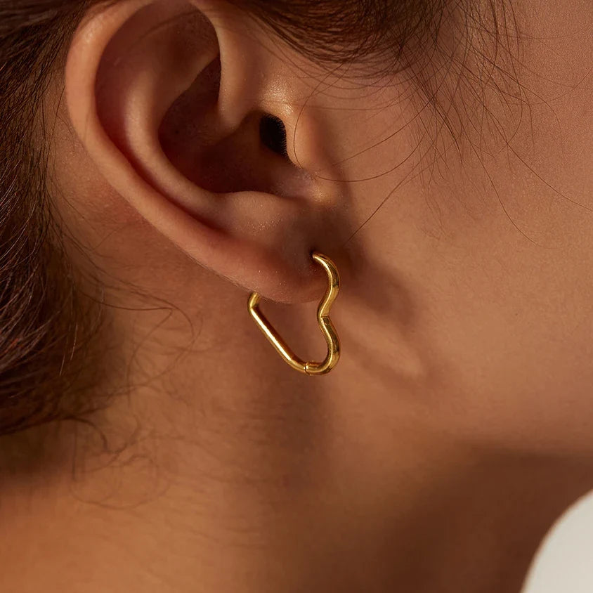 HEART HOOP EARRINGS