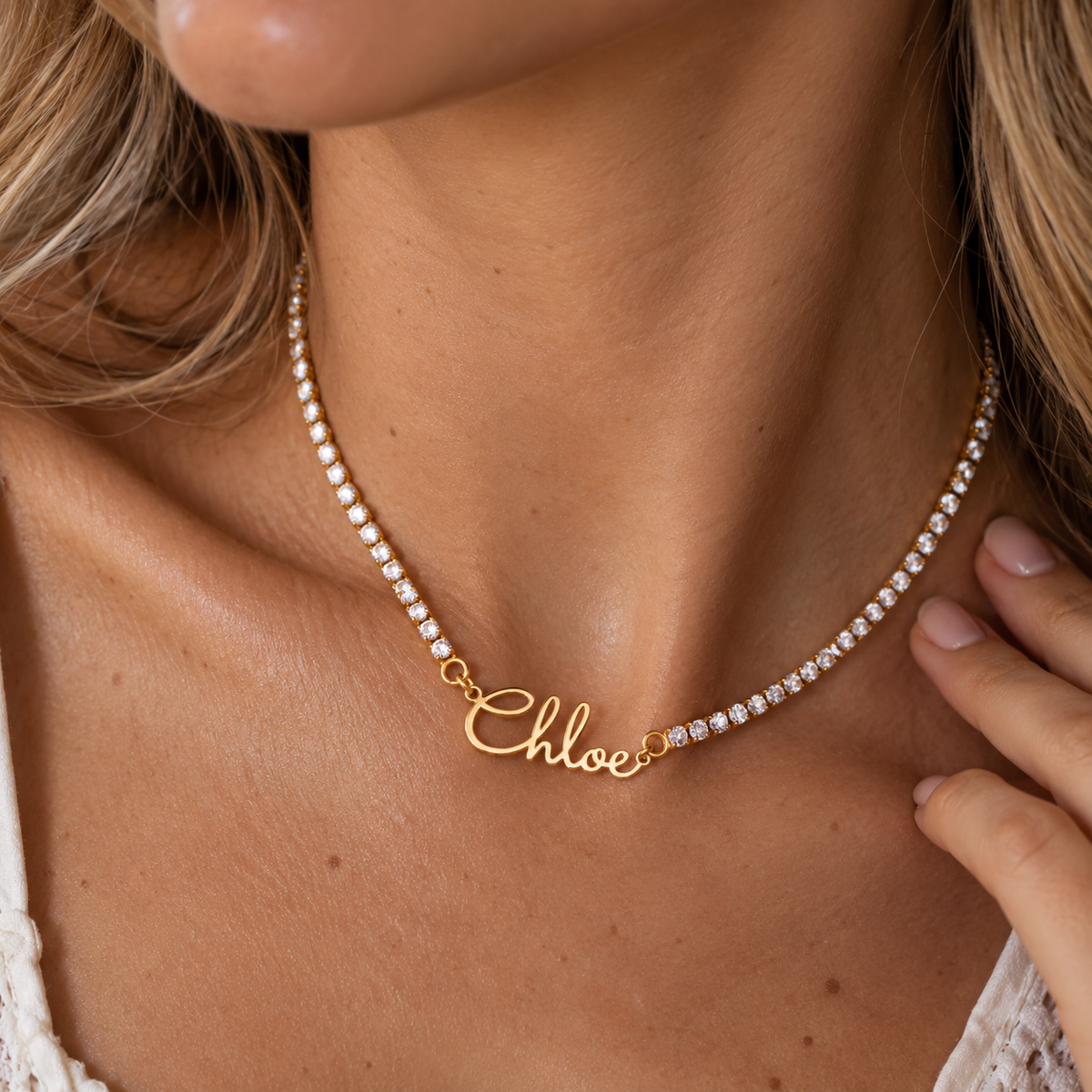 Élan Signature Name Tennis Necklace