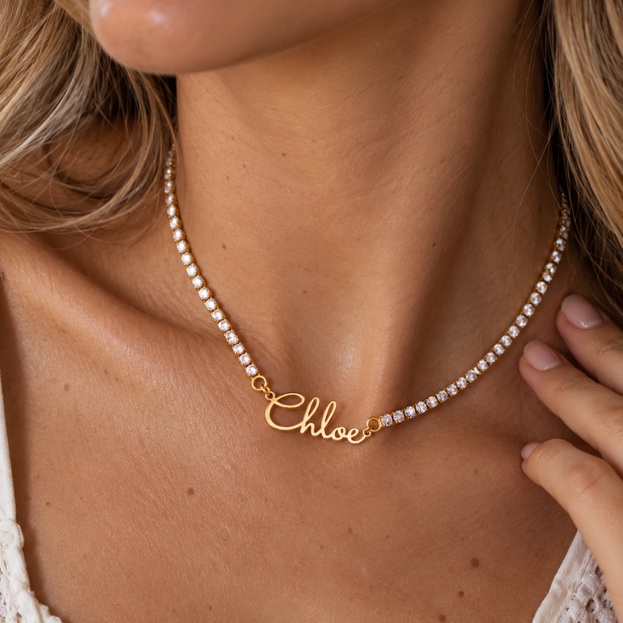 Élan Signature Name Tennis Necklace