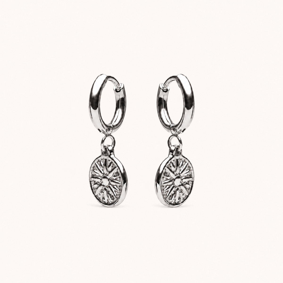 Compass Earrings Silver