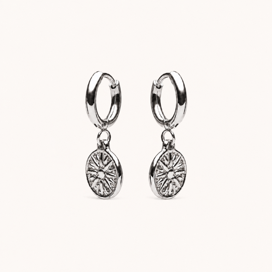 Compass Earrings Silver