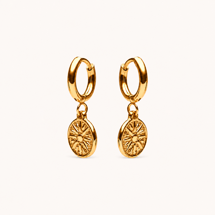 Compass Earrings Gold