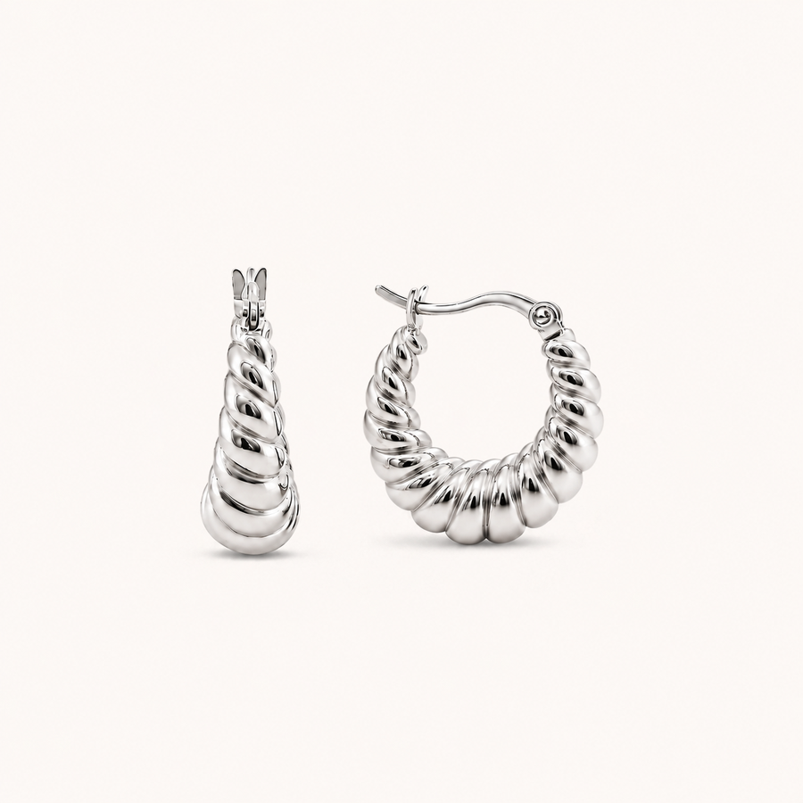 Croissant Hoops Silver