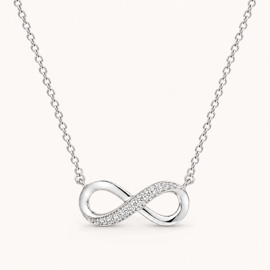 Infinity Pendant Necklace Silver