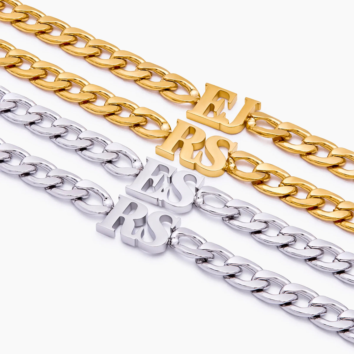 Curb Initial Bracelet